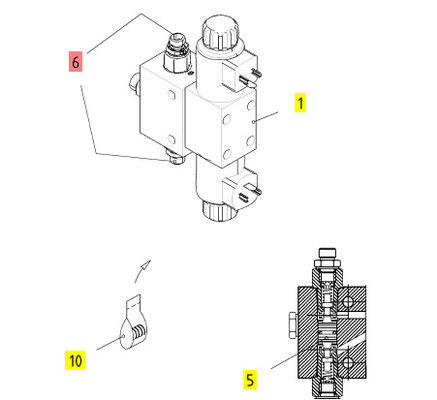 Asphalt paver parts 6820 8820 paver leveling cylinder 80704372 solenoid valve
